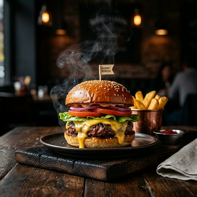 Fresh-made burger at Cardinal Drive In